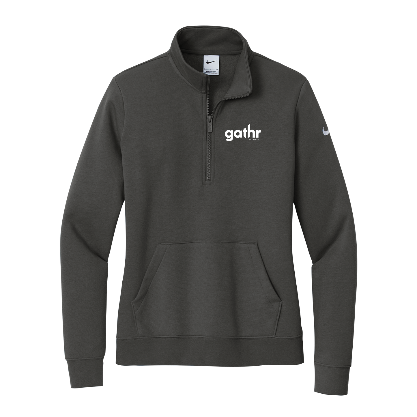 Gathr Women's Nike Club Fleece Sleeve Swoosh Half Zip