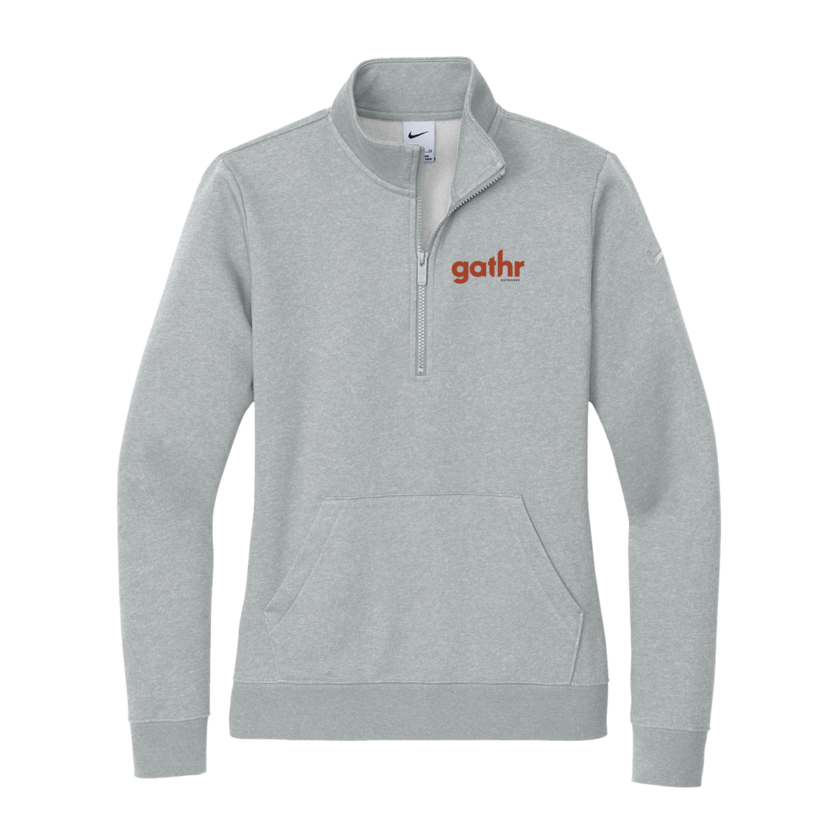 Gathr Women's Nike Club Fleece Sleeve Swoosh Half Zip