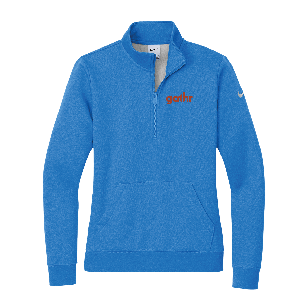 Gathr Women's Nike Club Fleece Sleeve Swoosh Half Zip