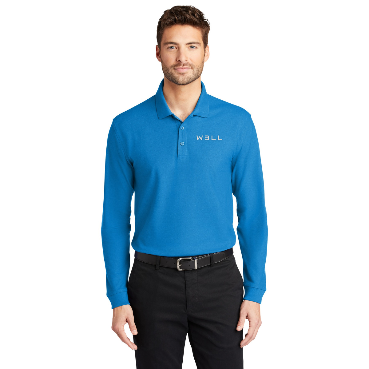 W3LL Long Sleeve Core Classic Pique Polo