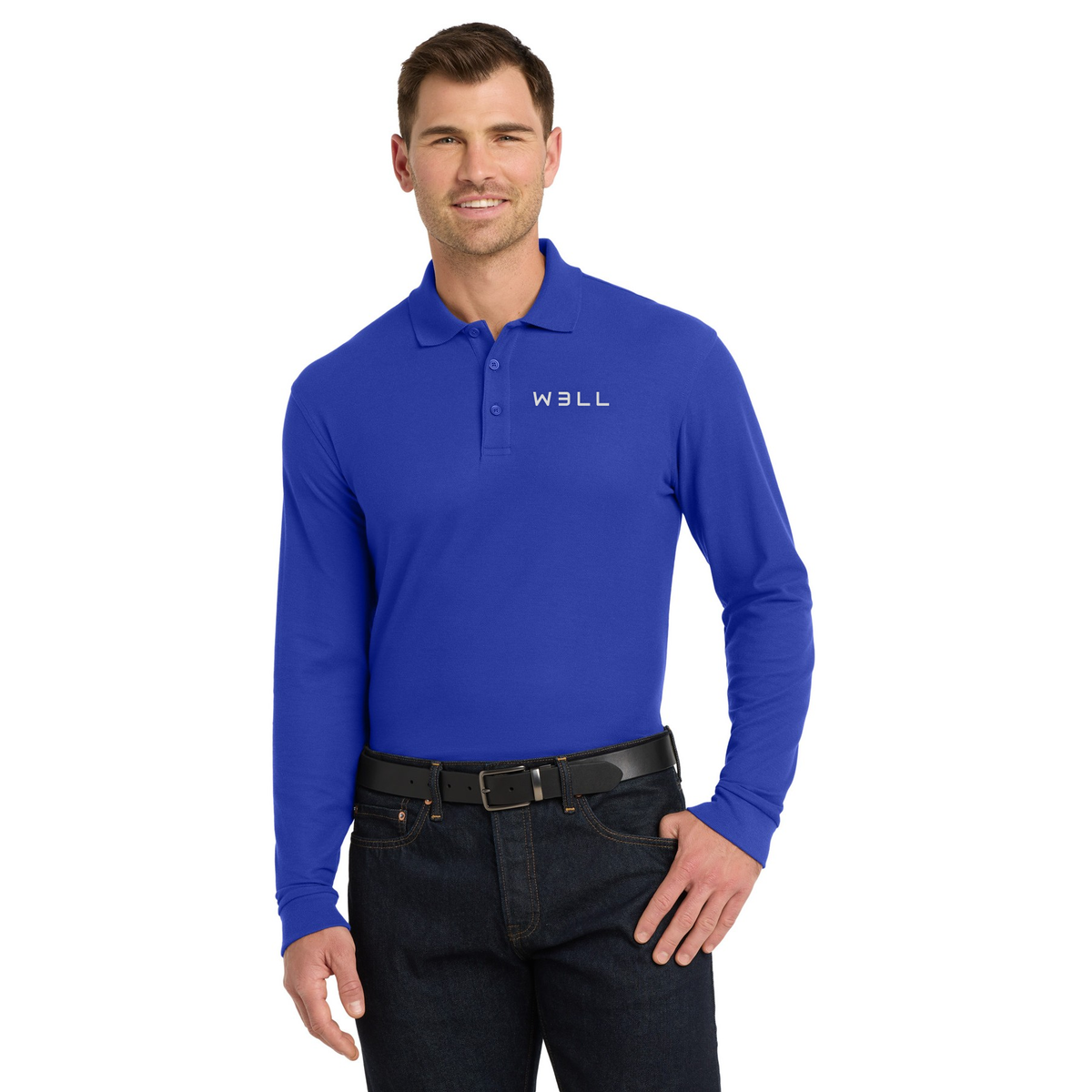 W3LL Long Sleeve Core Classic Pique Polo