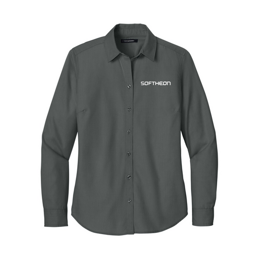 Softheon Women's Long Sleeve Nailhead Dress Shirt