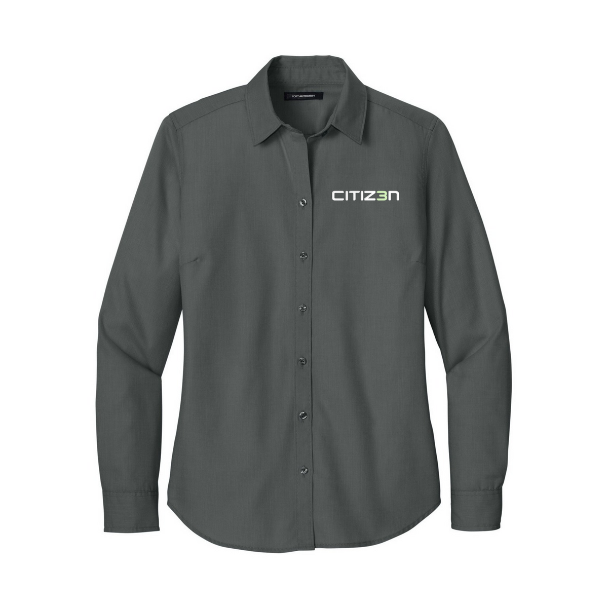 CITIZ3N Women's Long Sleeve Nailhead Dress Shirt