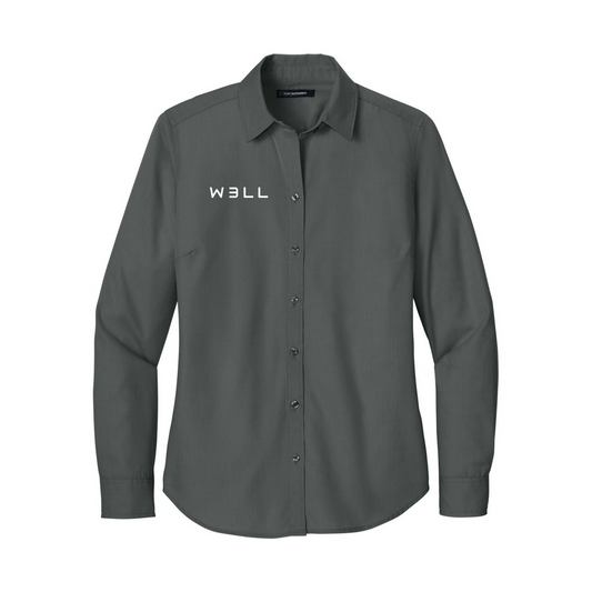 W3LL Women's Long Sleeve Nailhead Dress Shirt