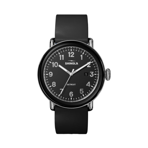 Shinola The Detrola Rubber Strap Watch 41mm, Black Dial/Black Strap - 20307640.png