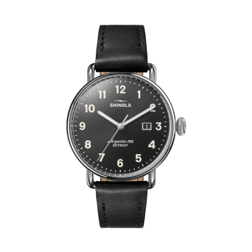 Shinola The Canfield Leather Strap Watch 38mm, Black Dial/Black Strap - 20315245.png