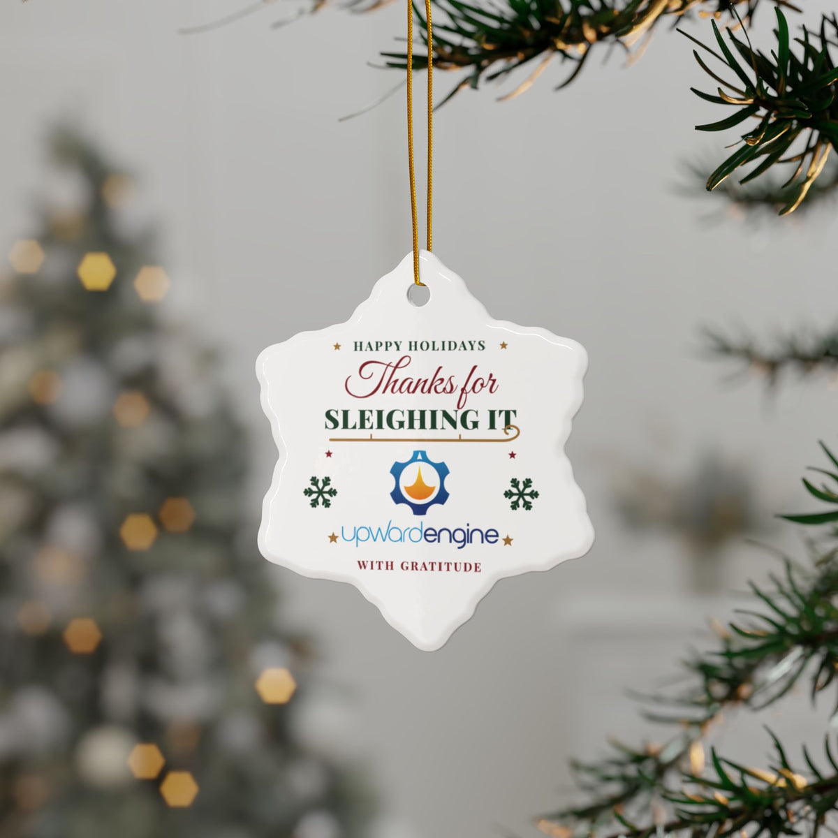 Upward Engine Christmas Ceramic Ornaments