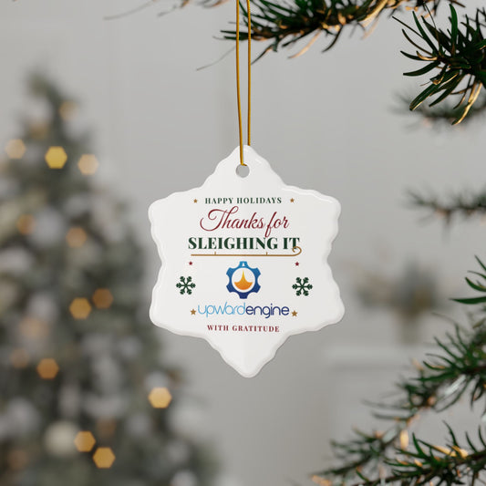Upward Engine Christmas Ceramic Ornaments