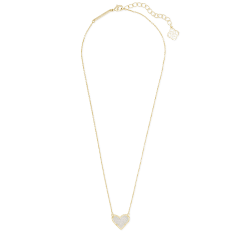 Kendra Scott Ari Gold Heart Short Pendant Necklace, Iridescent Drury - 4217704861.png