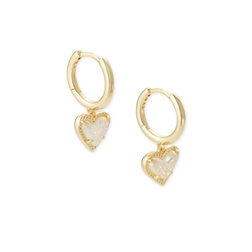 Kendra Scott Ari Heart Gold Huggie Earrings, Iridescent Drury - 4217710117.png