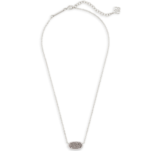 Kendra Scott Elisa Silver Short Pendant Necklace, Platinum Drusy - 4217711238.png