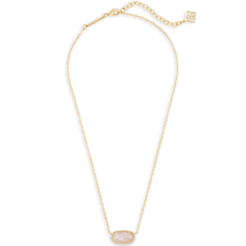 Kendra Scott Elisa Gold Pendant Necklace Rose Quartz - 4217711453.png