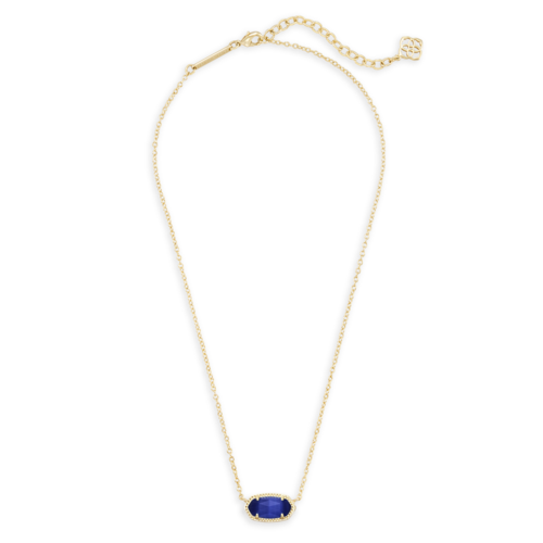 Kendra Scott Elisa Gold Short Pendant Necklace, Cobalt Cats Eye - 4217713811.png