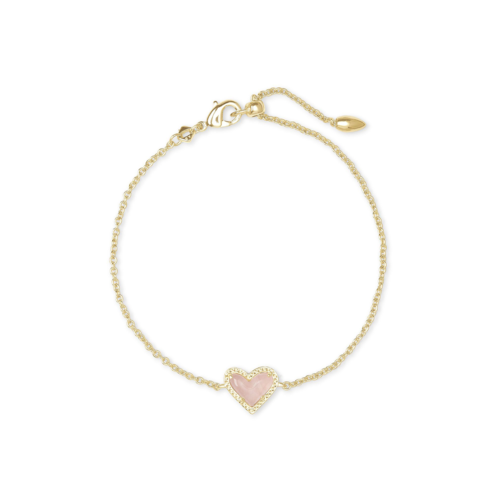Kendra Scott Ari Heart Gold Delicate Chain Bracelet, Rose Quartz - 4217717854.png