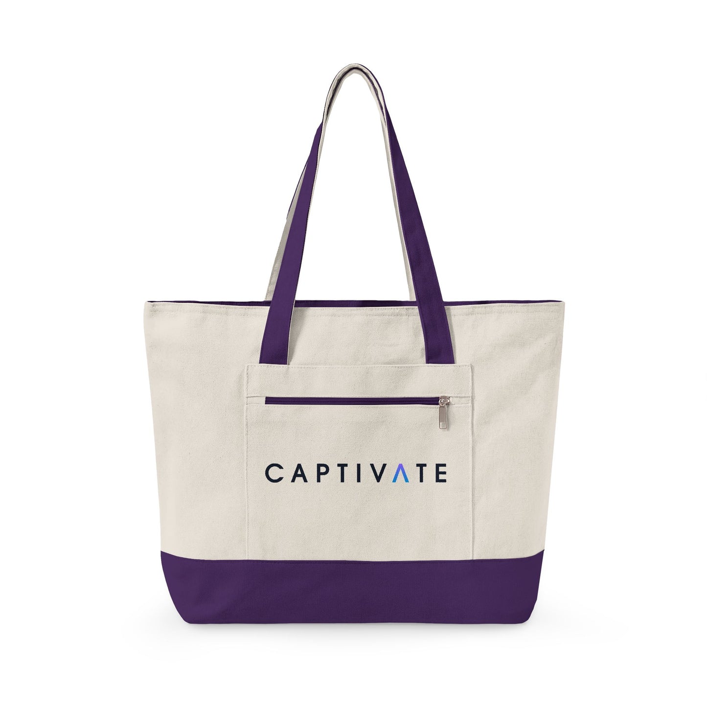 Captivate Zippered Canvas Tote Bag