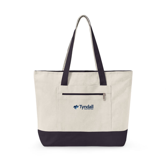 Tyndall Zippered Canvas Tote Bag