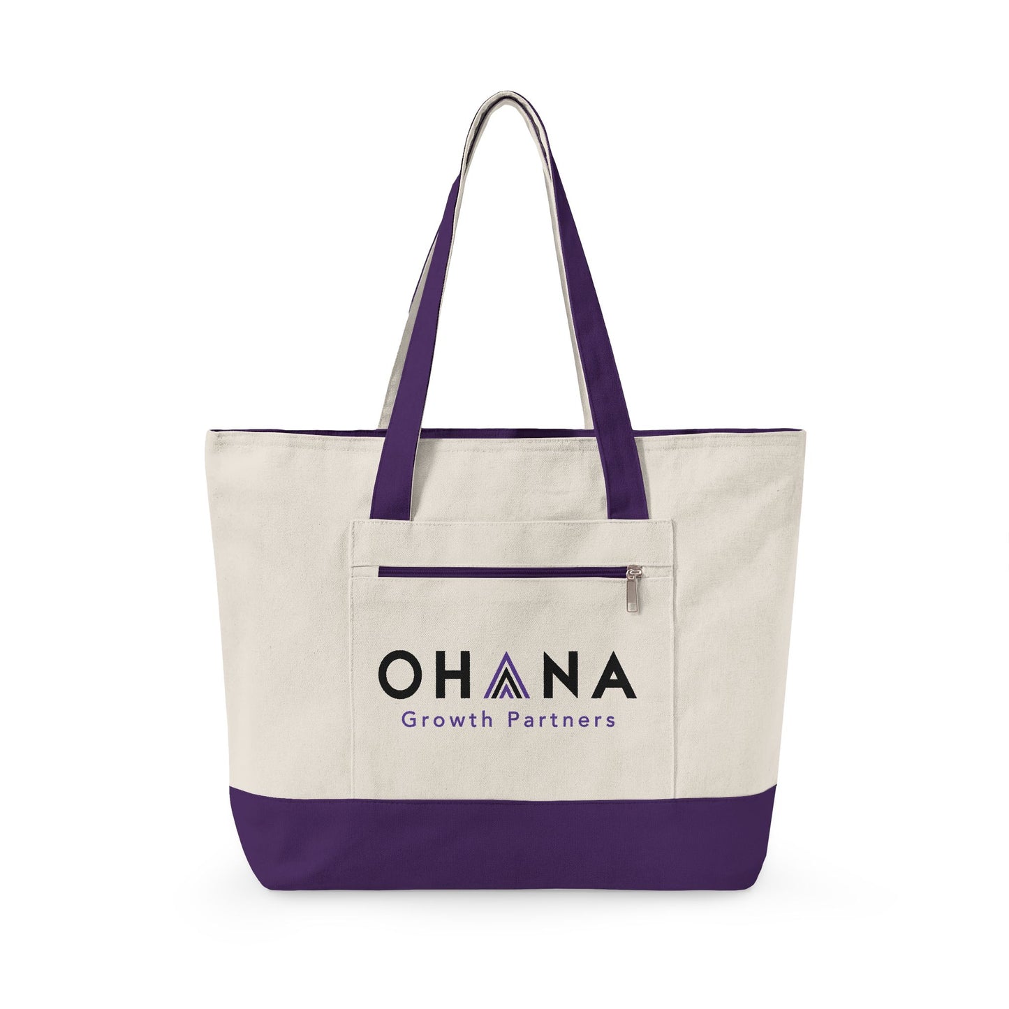 Ohana Zippered Canvas Tote Bag