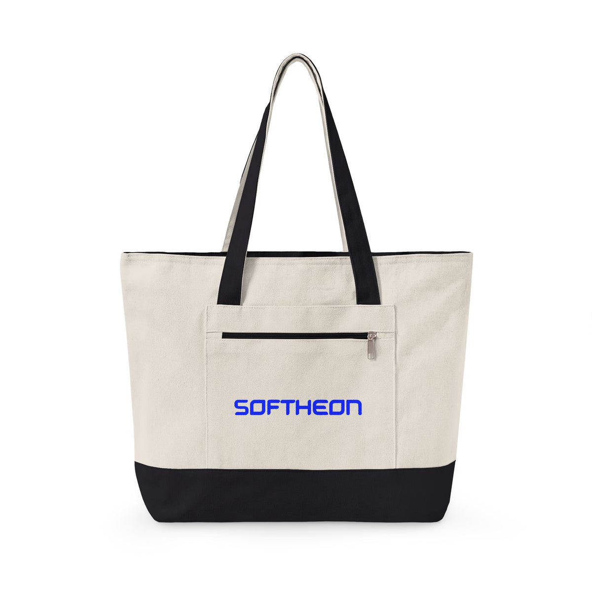 Softheon Zippered Canvas Tote Bag