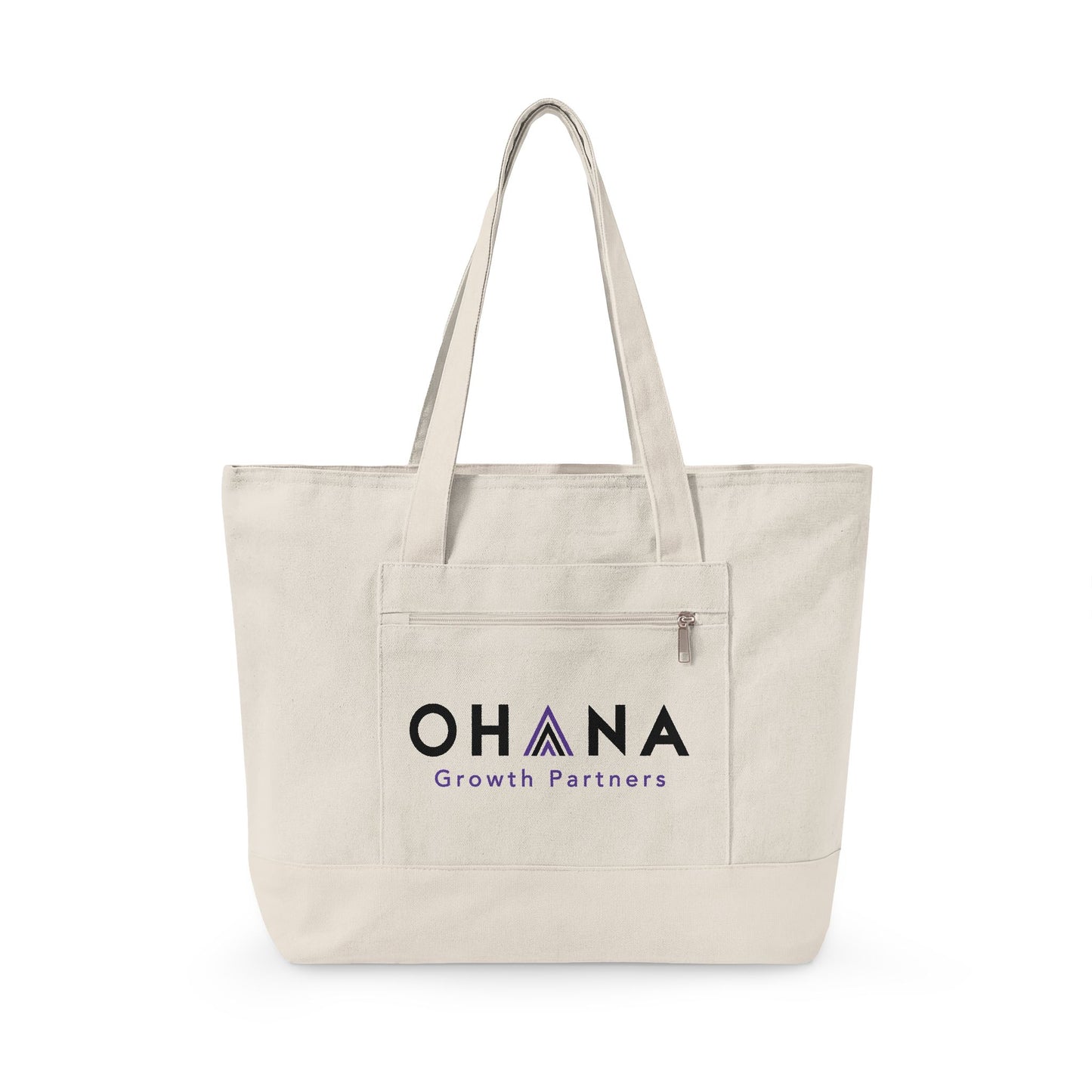 Ohana Zippered Canvas Tote Bag