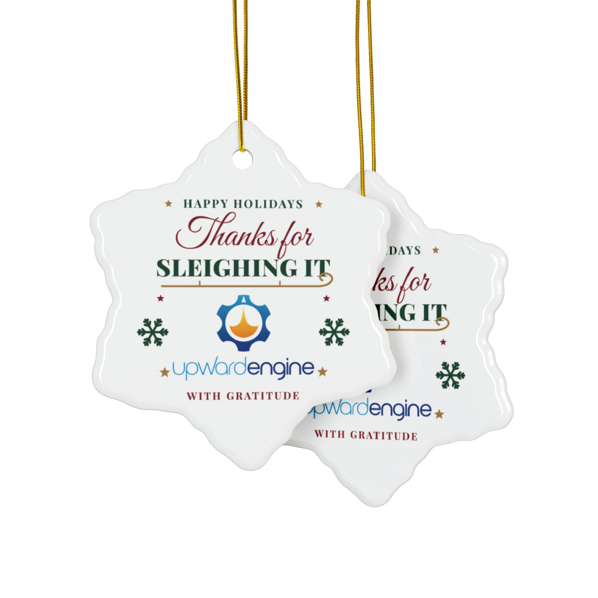 Upward Engine Christmas Ceramic Ornaments
