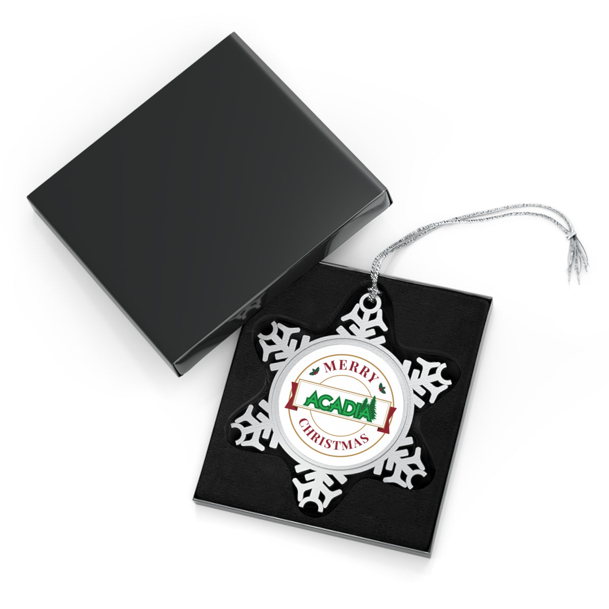 Acadia Christmas Pewter Snowflake Ornament