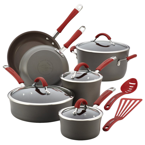 Rachael Ray Cucina 12-Piece Cookware Set Hard Anodized, Red Handles - 87630.png
