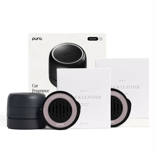 pura Car Smart Fragrance Diffuser Set Teak & Leather by pura - 900-03422.png