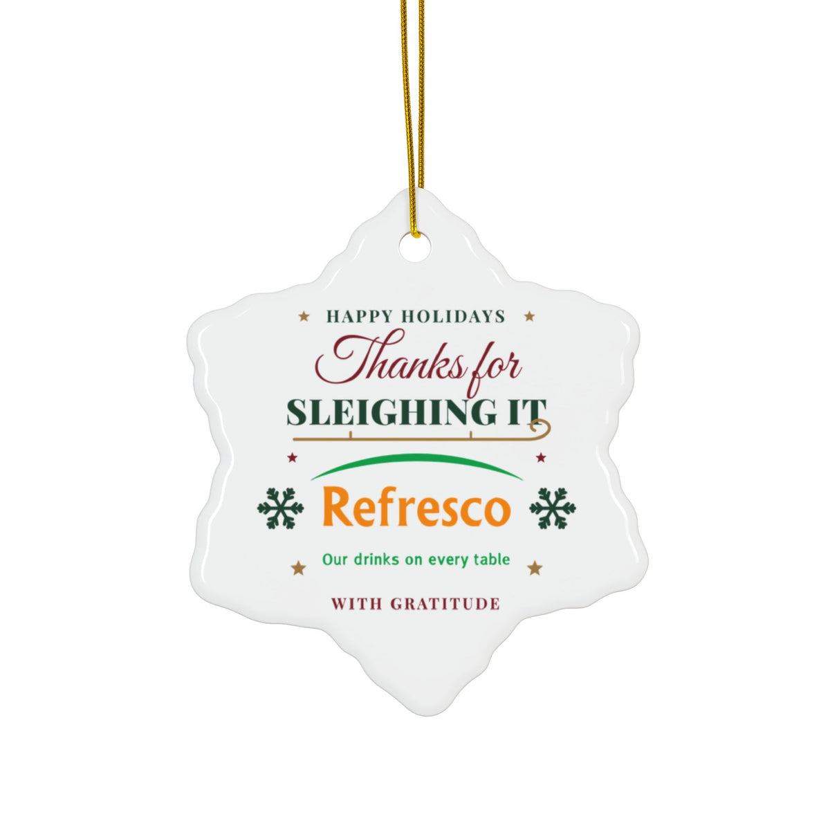 Refresco Christmas Ceramic Ornament