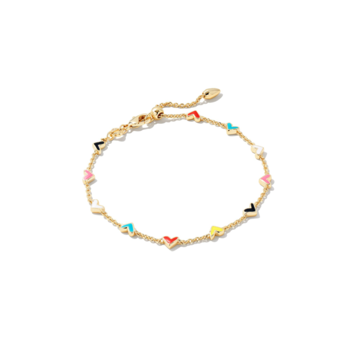 Kendra Scott Haven Heart Gold Chain Bracelet, Multi Mix - 9608800169.png