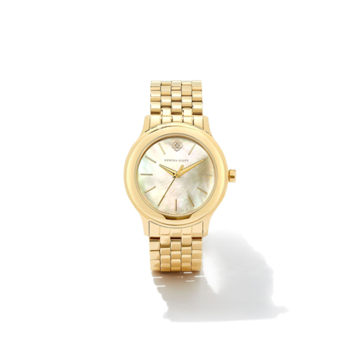 Kendra Scott Alex Gold Tone Stainless Steel 35mm Watch, Ivory Mother-of-Pearl - 9608859135.png