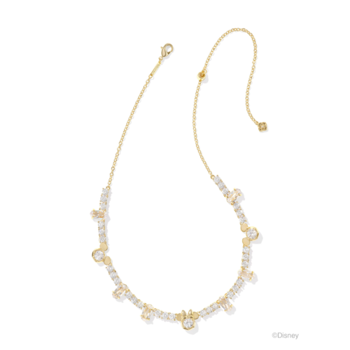 Kendra Scott Disney Gold Mickey Minnie Mouse Tennis Necklace, White CZ - 9608867487.png