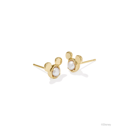 Kendra Scott Disney Gold Mickey Mouse Stud Earrings, Freshwater Cultured Pearl - 9608868083.png