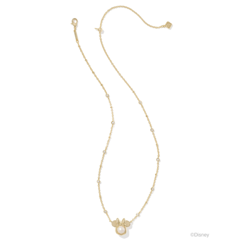 Kendra Scott Disney Gold Minnie Mouse Short Pendant Necklace, Freshwater Cultured Pearl - 9608868167.png
