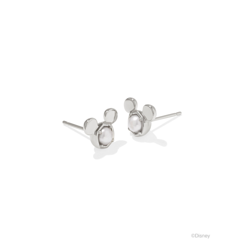 Kendra Scott Disney Silver Mickey Mouse Stud Earrings, Freshwater Cultured Pearl - 9608868453.png