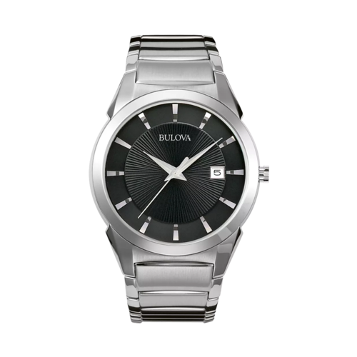 Bulova Mens Classic Stainless Steel Watch, Black Dial/Silver-Tone Case, 38mm - 96B149.png