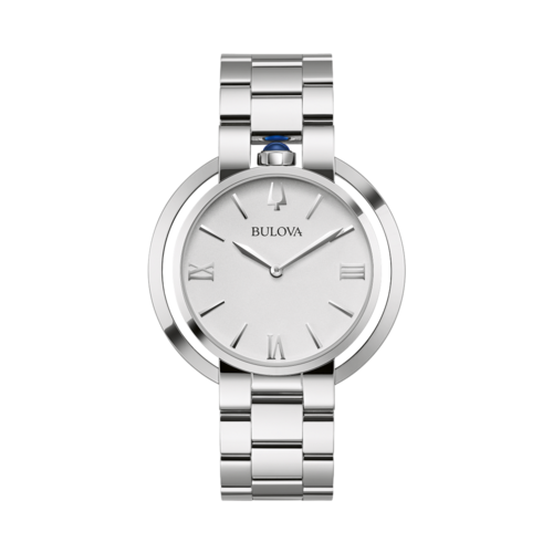 Bulova Womens Rubaiyat Stainless Steel Watch, White Dial/Silver-Tone Case, 40mm - 96L306.png
