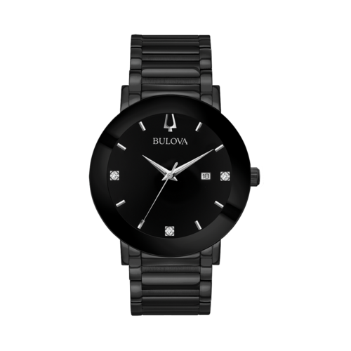 Bulova Mens Futuro Stainless Steel Modern Watch, Black Dial/Black Case, 42mm - 98D144.png