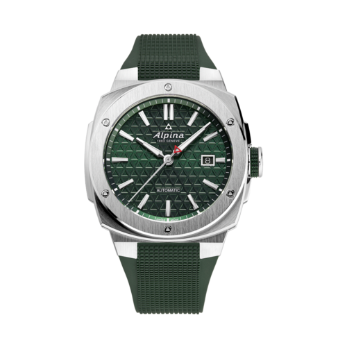 Alpina Mens Alpiner Extreme Automatic Green Rubber Strap Watch, Green Dial/Silver-Tone Case, 41x42.55mm - AL-525GR4AE6.png