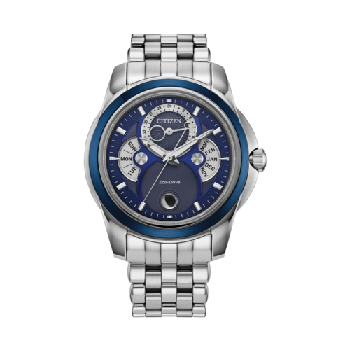 Citizen Mens Calendrier Stainless Steel Watch, Blue Dial/Silver-Tone Case, 41.8mm - BU0088-51H.png