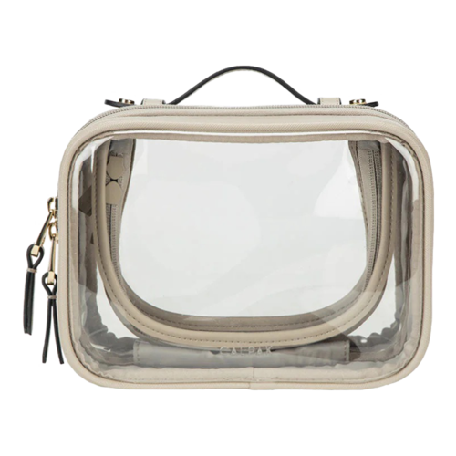 CALPAK Small Clear Cosmetics Case Stone - CCM2001-STONE.png