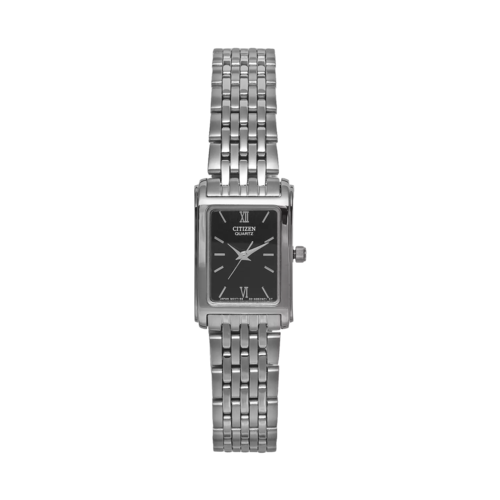 Citizen Womens Quartz Stainless Steel Watch, Black Dial/Silver-Tone Case, 18mm - EJ5850-57E.png