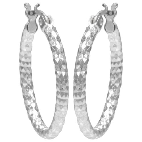 Antwerp Sterling Silver Diamond Cut Hoop Earrings, 3/4-inch diameter - ER21084.png