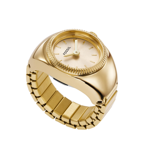 Fossil Womens Watch Ring Two-Hand Gold-Tone Stainless Steel Watch, 15mm - ES5246.png