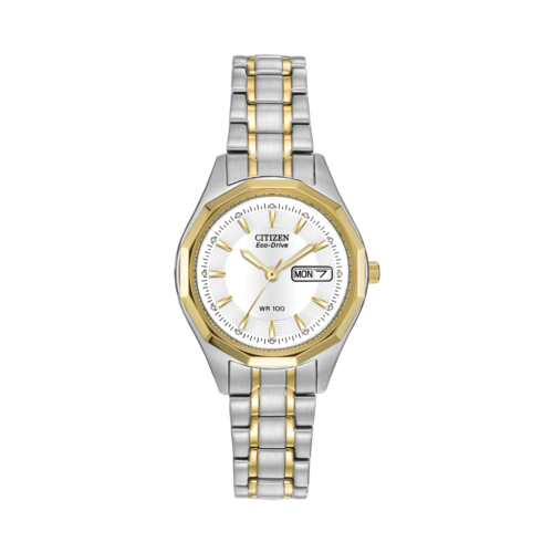 Citizen Womens Corso Stainless Steel Watch, White Dial/Two-Tone Case, 27mm - EW3144-51A.png