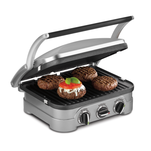 Cuisinart Griddler Indoor Grill Griddle and Panini Press, Stainless Steel - GR-4NNAS.png