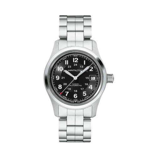 Hamilton Khaki Field Auto Stainless Steel Watch, Black Dial, 38mm - H70455133.png