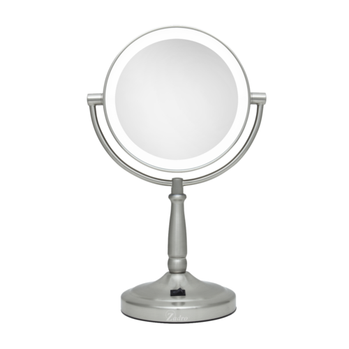 Zadro Cordless Dual-Sided LED Lighted Vanity Mirror 10X/1X, Satin Nickel Finish - LEDMV410.png
