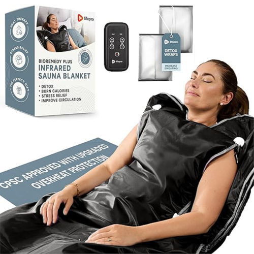 Lifepro BioRemedy Plus Far Infrared Sauna Blanket, Black, Size Large - LP-BRMDYPLSL-BLK-RTL.png