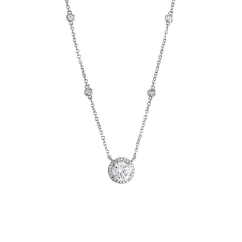 Antwerp Sterling Silver Cubic Zirconia Halo by the Yard Necklace - PD17032.png