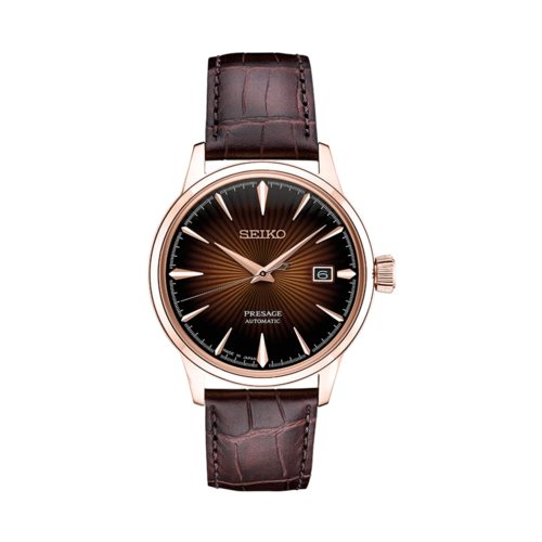 Seiko Mens Presage Brown Leather Watch Burgundy Pressed Pattern Dial - SRPB46.png
